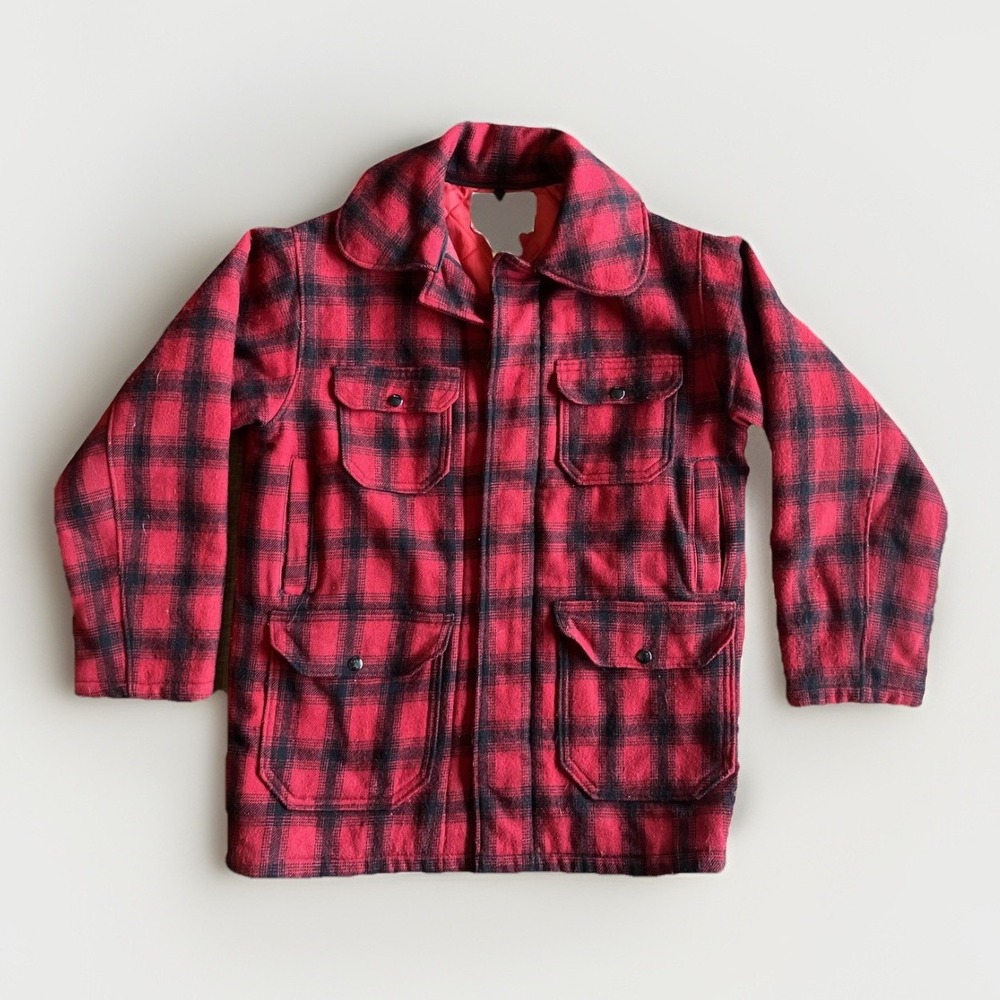 Vintage Woolrich Coat Mens Large Plaid Wool‎ Quilted Hunting Outdoor 90s
